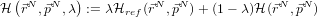   (       )
H ⃗rN ,⃗pN,λ := λHref(⃗rN,⃗pN) + (1 - λ)H (⃗rN,⃗pN)
     