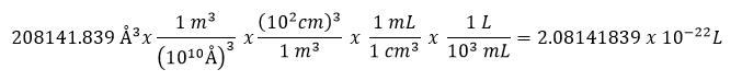 A^3 to liters